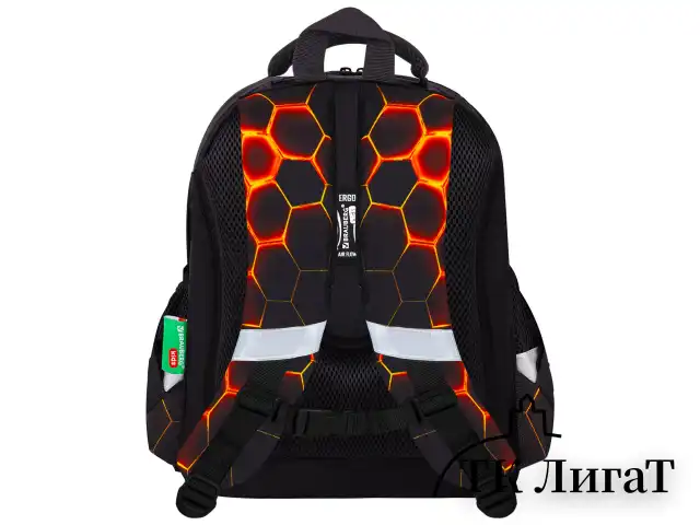 Ранец BRAUBERG KIDS STANDARD, 2 отделения, Fire split, 3D-панель, 36х28х14 см, 273147