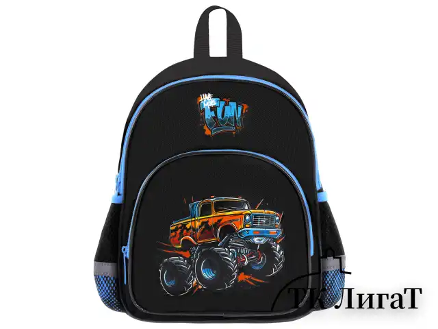 Рюкзак BRAUBERG KIDS PLAY детский, 1 отделение, 3 кармана, Funny wheels, 29х23х12 см, 273149