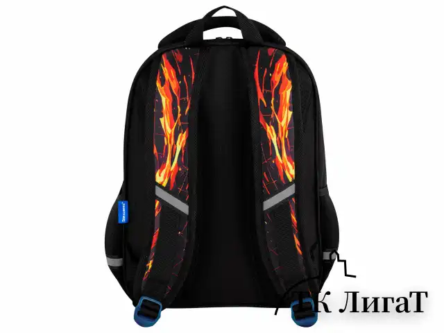 Рюкзак BRAUBERG OPTIMA, 2 отделения, с брелоком, "Burning ball", 3D-панель, 36х27х18 см, 273158