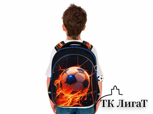 Рюкзак BRAUBERG OPTIMA, 2 отделения, с брелоком, "Burning ball", 3D-панель, 36х27х18 см, 273158