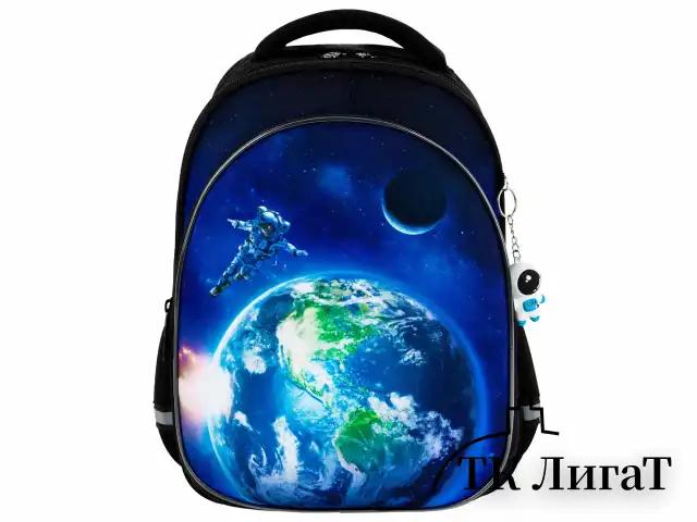 Рюкзак BRAUBERG OPTIMA, 2 отделения, с брелоком, "Brave astronaut", 3D-панель, 36х27х18 см, 273159