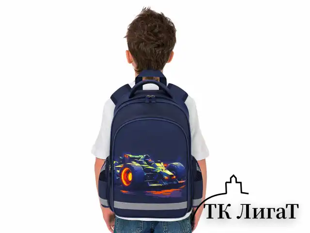 Рюкзак ПИФАГОР SCHOOL, 1 отделение, 3 кармана, "Speed bolid", 38x28х14 см, 273170