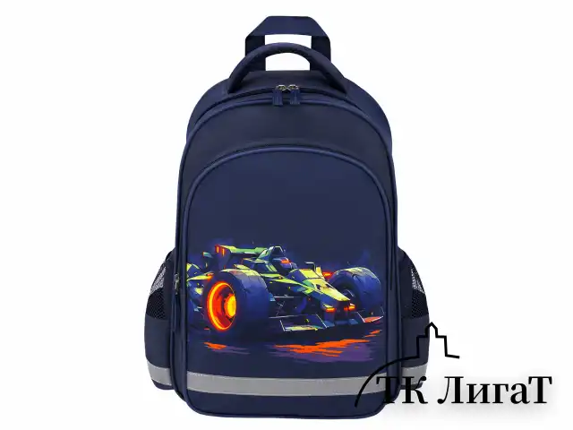 Рюкзак ПИФАГОР SCHOOL, 1 отделение, 3 кармана, "Speed bolid", 38x28х14 см, 273170