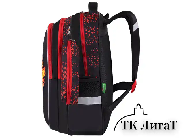 Рюкзак BRAUBERG KIDS MIND с пеналом в комплекте, 2 отделения, "Fiery Road", 40х28х18 см, 273177