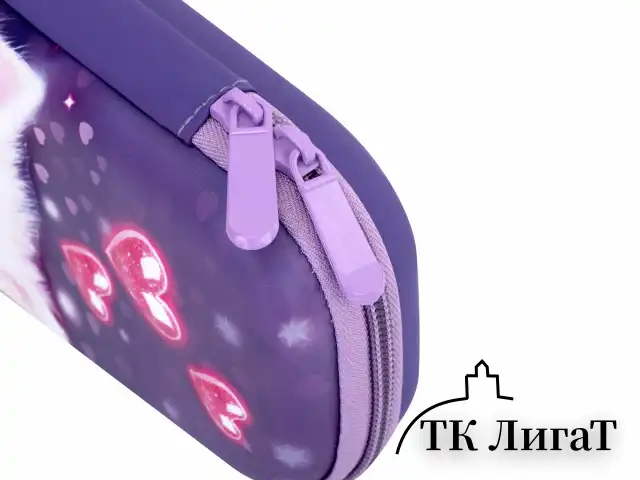 Пенал ЮНЛАНДИЯ, 1 отделение, 1 откидная планка, карман, EVA покрытие soft-touch, 22х10х5 см, "Cute cat", 273184