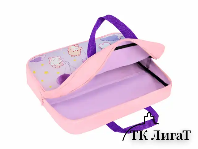 Папка на молнии с ручками BRAUBERG KIDS А4, 1 отделение, полиэстер, 80 мм, "Dreamy clouds", 273314