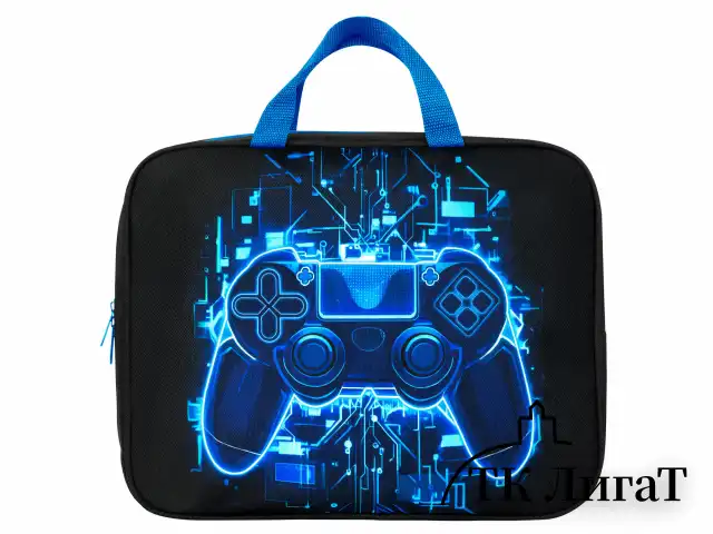 Папка на молнии с ручками BRAUBERG KIDS А4, 1 отделение, полиэстер, 80 мм, "Digital gamepad", 273316