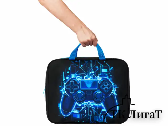 Папка на молнии с ручками BRAUBERG KIDS А4, 1 отделение, полиэстер, 80 мм, "Digital gamepad", 273316