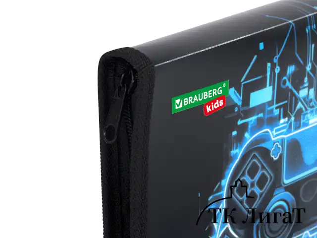 Папка для тетрадей BRAUBERG KIDS А5, 1 отделение, пластик, молния вокруг, "Digital gamepad", 273326