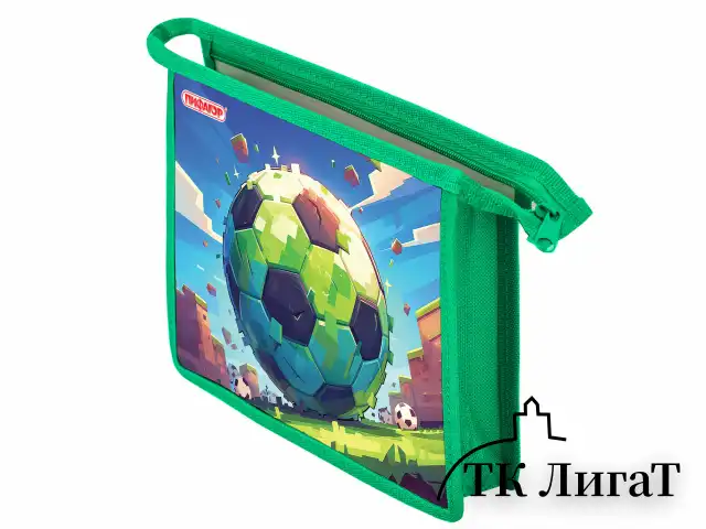 Папка для тетрадей ПИФАГОР А5, 1 отделение, пластик, на молнии, "Football match", 273329