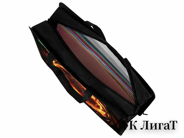 Папка на молнии с ручками BRAUBERG KIDS А4, 1 отделение, пластик, 100 мм, "Fire split", 273378