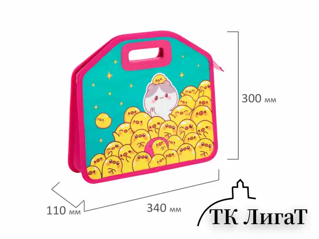 Папка-сумка ЮНЛАНДИЯ, 1 отделение, фетровые ручки, 34х30х11 см, "Duck tales", 273380