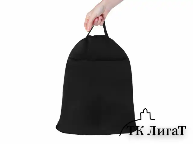 Мешок для обуви BRAUBERG БОЛЬШОЙ, с ручкой, карман на молнии, сетка, 49х41 см, "Total Black", 273453