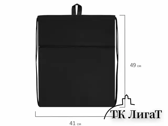 Мешок для обуви BRAUBERG БОЛЬШОЙ, с ручкой, карман на молнии, сетка, 49х41 см, "Total Black", 273453