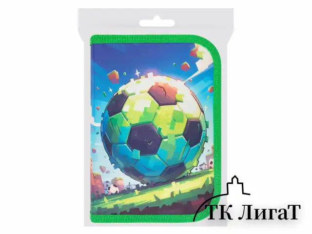 Пенал ПИФАГОР, 1 отделение, 1 откидная планка, полиэстер, 19х13 см, "Football match", 273476