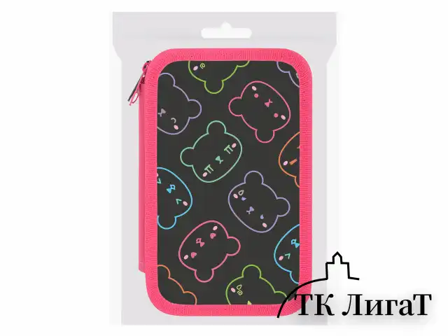 Пенал ПИФАГОР, 3 отделения, ламинированный картон, 19х11 см, "Bears", 273487