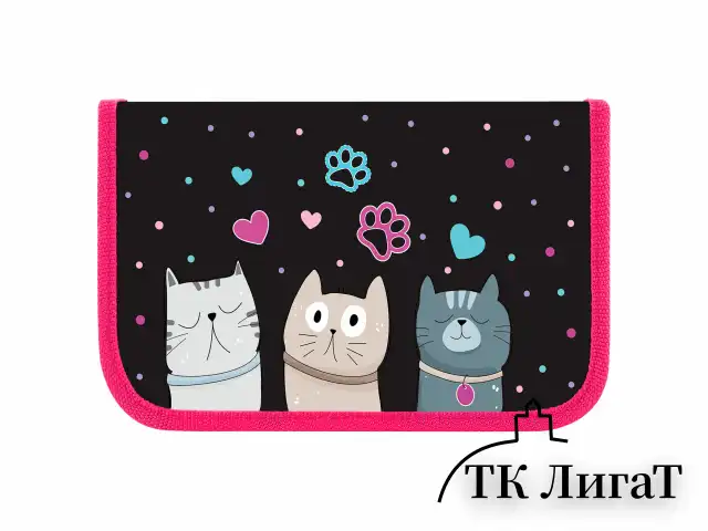 Пенал ЮНЛАНДИЯ, 1 отделение, картон с эффектом soft-touch, 19х11 см, "Cat squad", 273493