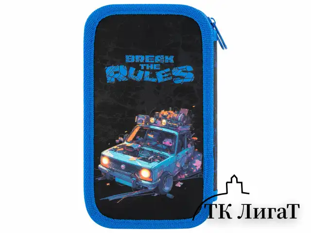 Пенал ЮНЛАНДИЯ, 2 отделения, картон с эффектом soft-touch, 19х11 см, "Rule breaker", 273498