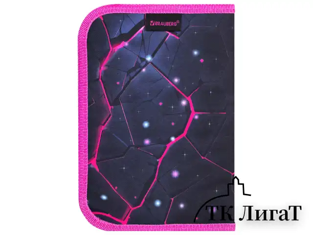 Пенал BRAUBERG, 1 отделение, 1 откидная планка, полиэстер, 21х14 см, "Pink lava", 273522