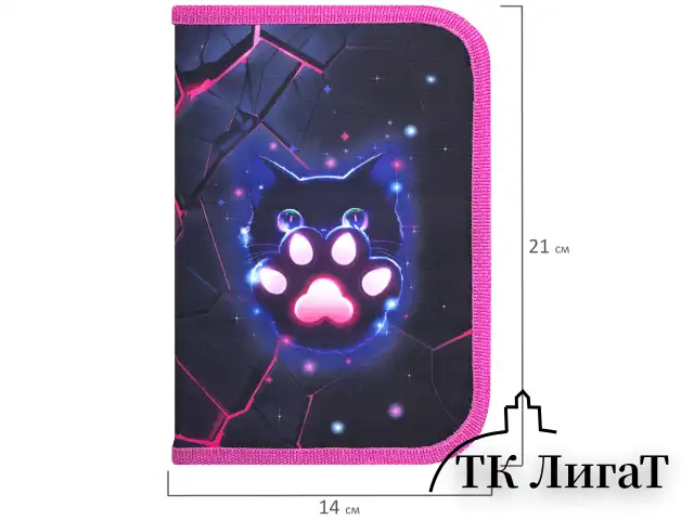 Пенал BRAUBERG, 1 отделение, 1 откидная планка, полиэстер, 21х14 см, "Pink lava", 273522
