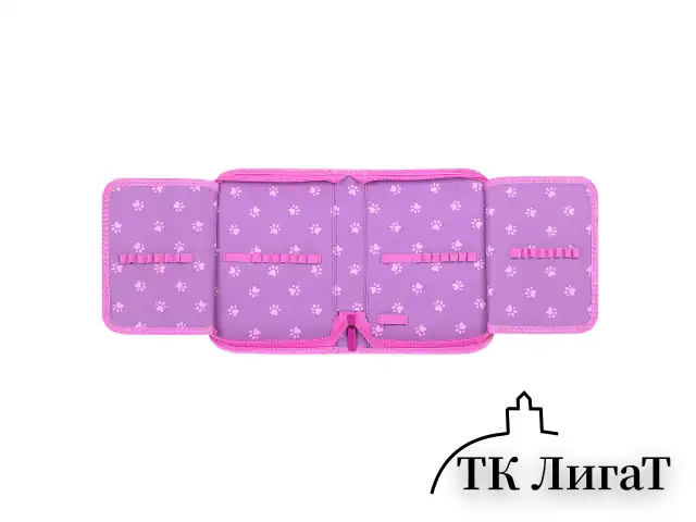 Пенал BRAUBERG, 1 отделение, 2 откидные планки, полиэстер, 21х14 см, "Paw prints", 273526