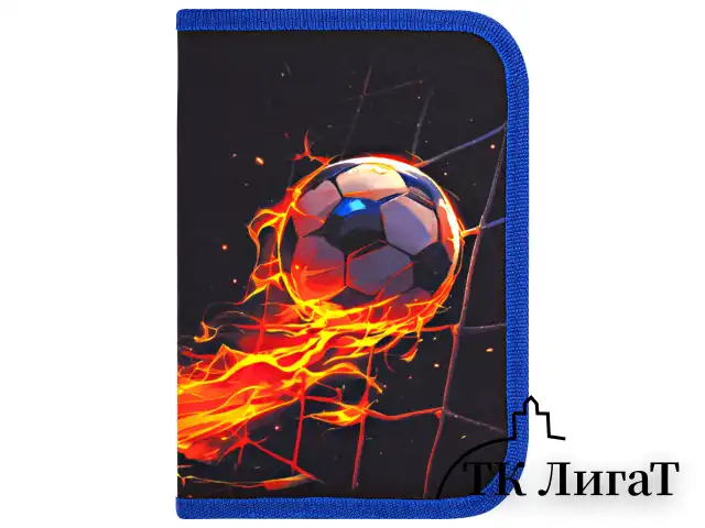 Пенал BRAUBERG, 1 отделение, 2 откидные планки, полиэстер, 21х14 см, "Burning ball", 273529