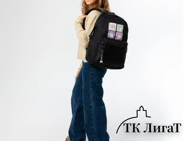 Рюкзак BRAUBERG FASHION CITY универсальный, карман-антивор, "Hamsters", черный, 44х31х16 см, 273840