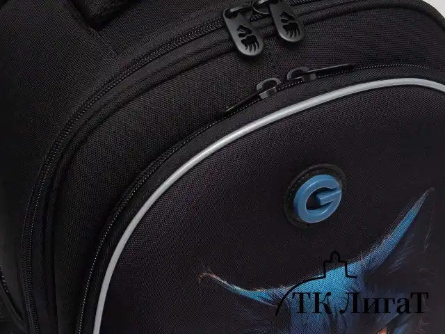 Ранец GRIZZLY анатомическая спинка, c брелоком, для девочек, "I