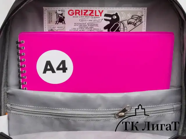Рюкзак GRIZZLY школьный, анатом. спинка, 2 отделения, д/дев., DIAMOND HEART, 39х30х20 см, RG-568-3/1