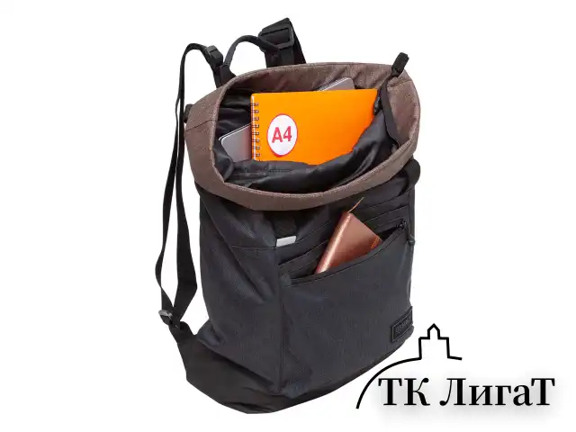 Рюкзак GRIZZLY, карман-антивор, с клапаном, трансформ. объем, ROLLTOP, 42х29х11 см, RQL-315-1/2