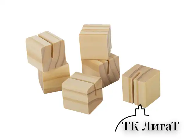 Ценникодержатель деревянный (ценники, реклама, фото) 3,5х3,5х3,5 см, КОМПЛЕКТ 6 шт., BRAUBERG, 291311