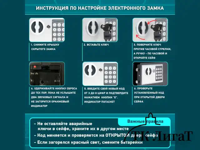 Сейф мебельный DASWERK SC-250EL (250х350х250 мм), электронный замок, графит, 291343