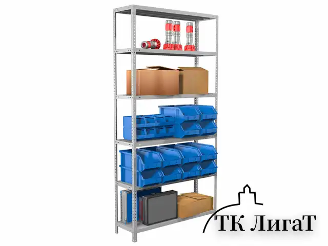 Стеллаж металлический BRABIX "MS 220/40-6", 2200х1000х400 мм, 6 полок, 291374