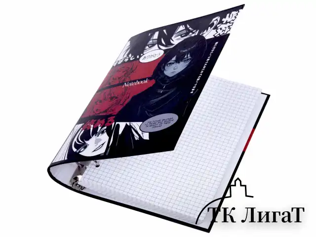 Тетрадь на кольцах А5 175х215 мм, 120 листов, твердый картон, клетка, BRAUBERG, "Anime Manga", 404715