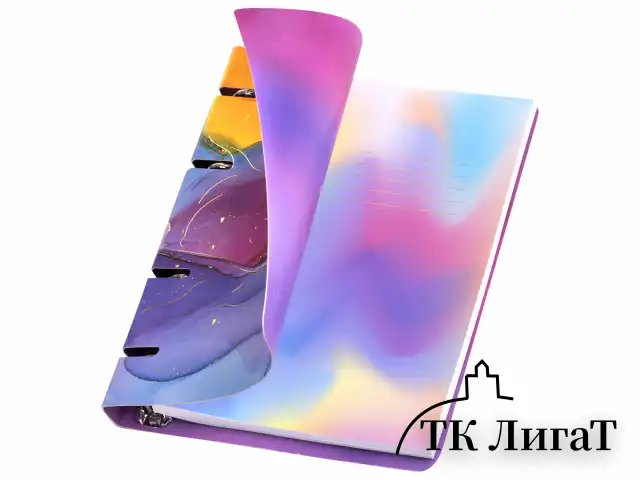 Тетрадь на кольцах А5 160х212 мм, 120 листов, картон, фольга, клетка, BRAUBERG, "Liquid art", 404738