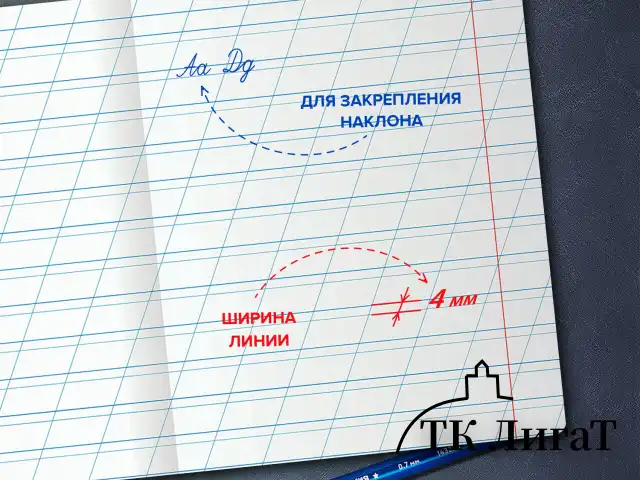 Тетрадь ПРОПИСЬ № 4 12 л. косая линия, со справочным материалом, обложка картон, ЮНЛАНДИЯ, 404851