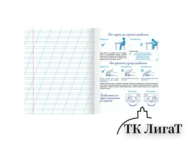 Тетрадь ПРОПИСЬ № 4 12 л. косая линия, со справочным материалом, обложка картон, ЮНЛАНДИЯ, 404851