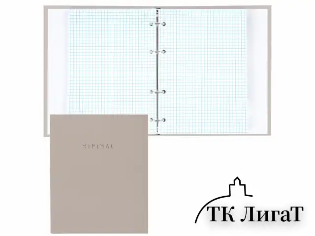 Тетрадь на кольцах А5 175х215 мм, 120 л., твердый картон, матовая ламинация, клетка, BRAUBERG "Minimal beige", 404997