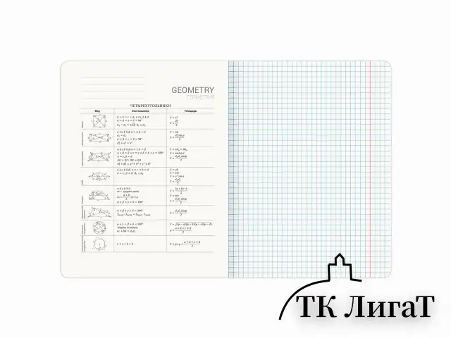 Тетрадь предметная CREATIVE 48 л., обложка картон, ГЕОМЕТРИЯ, клетка, подсказ, BRAUBERG, 405114