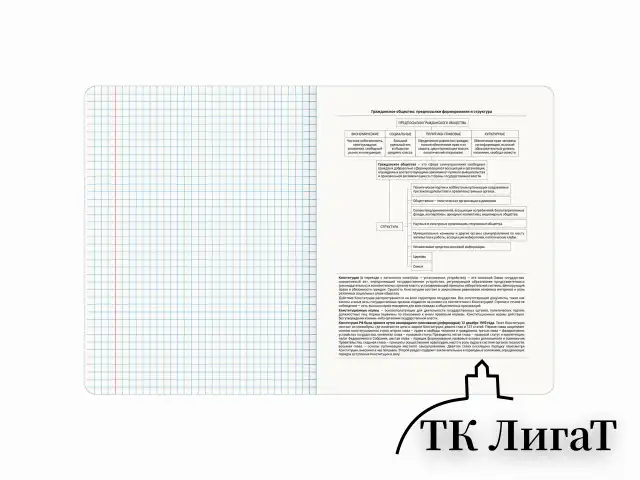 Тетрадь предметная ДАТЫ 48 л., TWIN-лак, ОБЩЕСТВОЗНАНИЕ, клетка, подсказ, BRAUBERG, 405123
