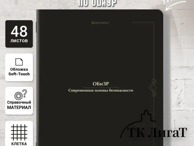Тетрадь предметная VINTAGE 48 л., SoftTouch, ОБиЗР, клетка, подсказ, BRAUBERG, 405160