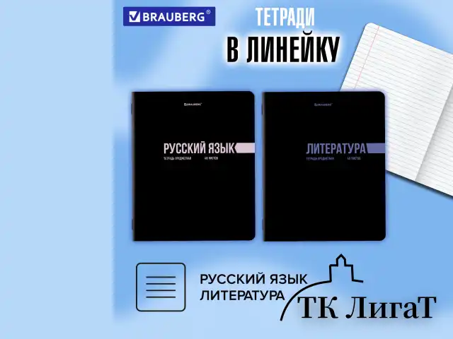 Тетради предметные, КОМПЛЕКТ 12 ПРЕДМЕТОВ, 48 л., обложка картон, BRAUBERG "КЛАССИКА BLACK", 405162