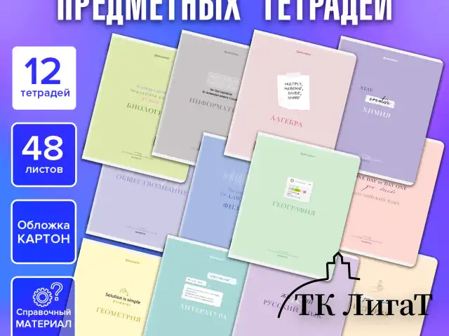 Тетради предметные, КОМПЛЕКТ 12 ПРЕДМЕТОВ, 48 л., обложка картон, BRAUBERG "CREATIVE", 405166