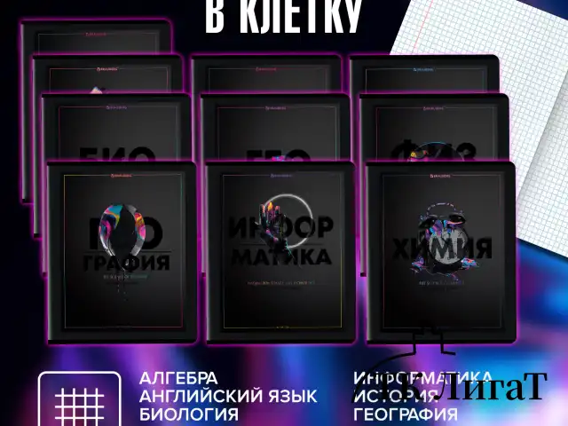 Тетради предметные, КОМПЛЕКТ 12 ПРЕДМЕТОВ, 48 л., матовая ламинация, лак, BRAUBERG "MAJESTIC BLACK", 405177