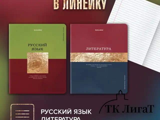 Тетради предметные, КОМПЛЕКТ 12 ПРЕДМЕТОВ, 48 л., матовая ламинация, фольга, BRAUBERG "GOLDY", 405178