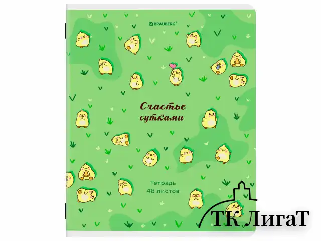 Тетрадь А5, 48 л., BRAUBERG, скоба, клетка, TWIN-лак, "КУРЛЫК И ВСЕ ВСЕ ВСЕ", (микс в ПУ), 405338
