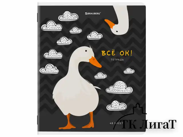 Тетрадь А5, 48 л., BRAUBERG, скоба, клетка, TWIN-лак, "КУРЛЫК И ВСЕ ВСЕ ВСЕ", (микс в ПУ), 405338