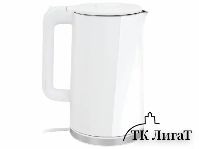 Чайник электрический с двойными стенками SONNEN KT-8718W, 1,7 л, 2200 Вт, белый, 454685