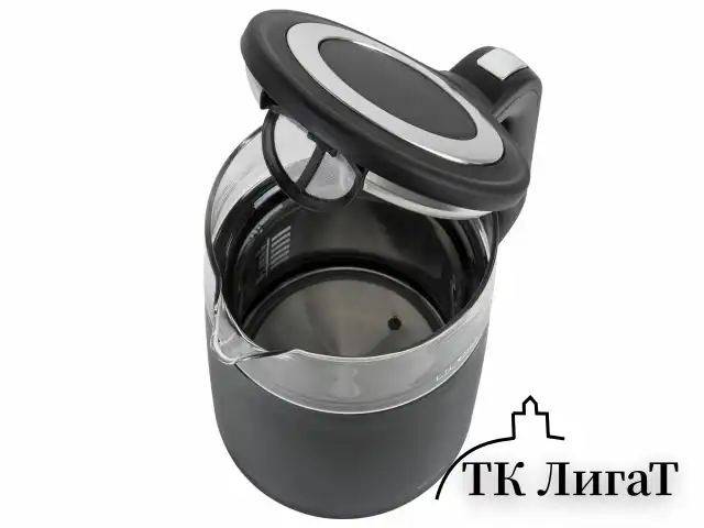 Чайник с терморегулятором и дисплеем, ДВОЙНЫЕ СТЕНКИ, SONNEN KT-8717, 1,7 л, 2200 Вт, черный, 454687