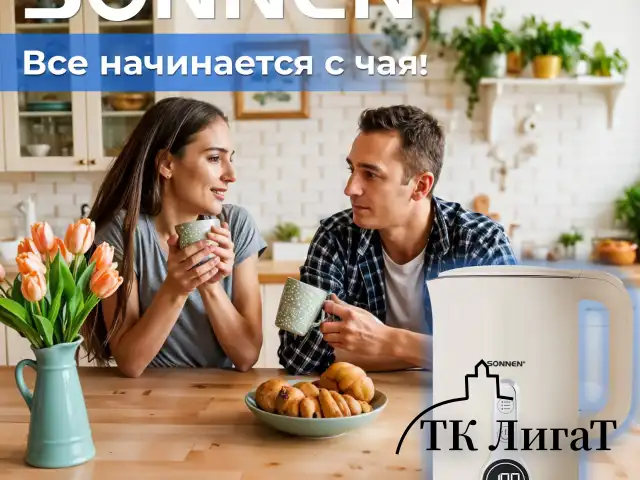 Чайник с терморегулятором и дисплеем, ДВОЙНЫЕ СТЕНКИ, SONNEN KT-8721, 1,7 л, 2200 Вт, бежевый, 454688